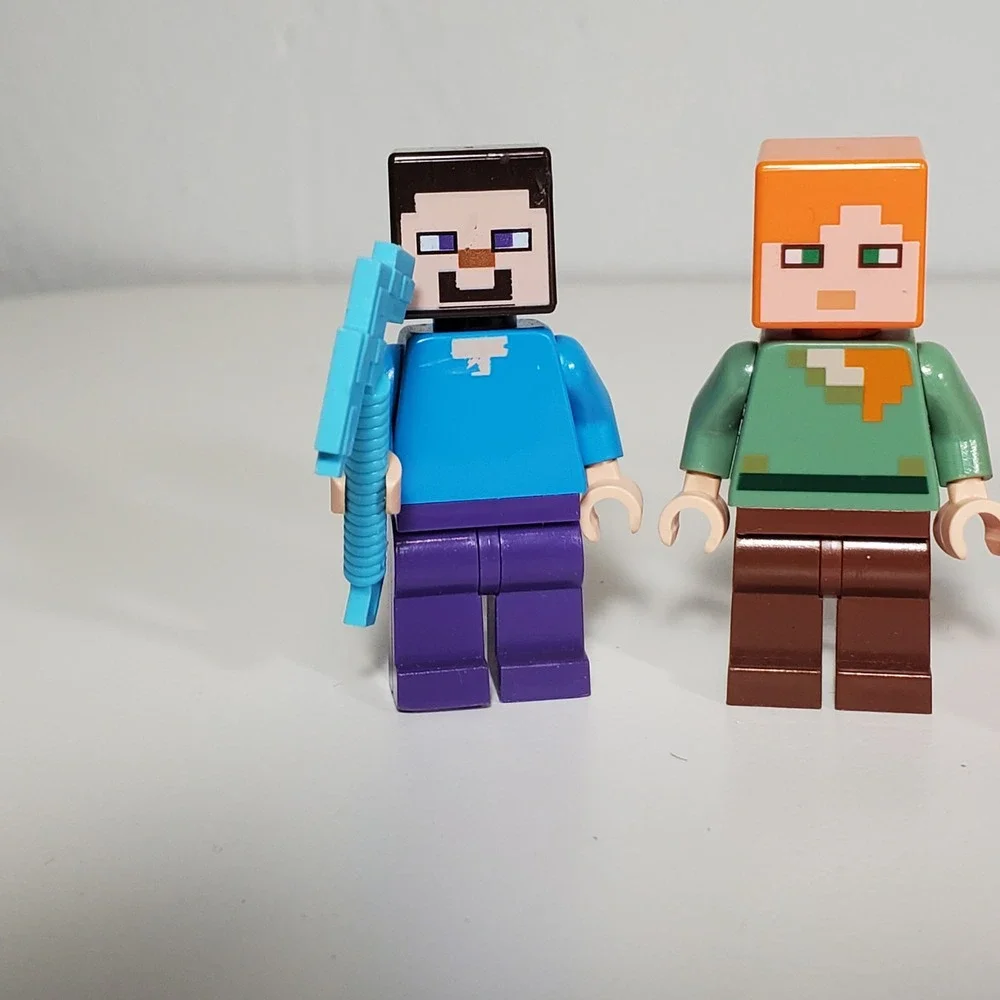Lego Minecraft Minifigures Lot 5 Figures Exploding Creeper Skeleton Steve Alex